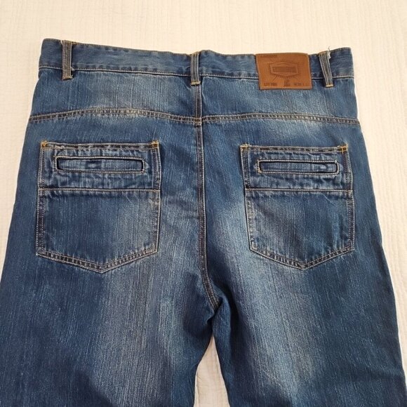 Grindhouse Denim Moto Jeans Men's 38x34 Double Padded Knee Whiskered EUC Cycling - Picture 9 of 16